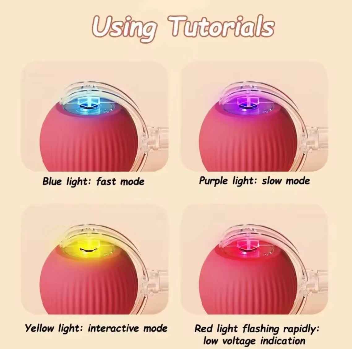 Interactive Ball Toy Automatic Rolling Ball Faux Tail