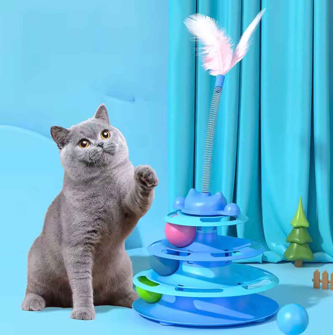 Interactive 3-Layer Interactive Turntable Tower New Style