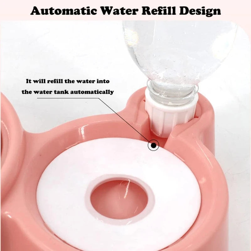 Pet Water Dispenser for Cats & Dogs Automatic Water Storage Bowl Food Container