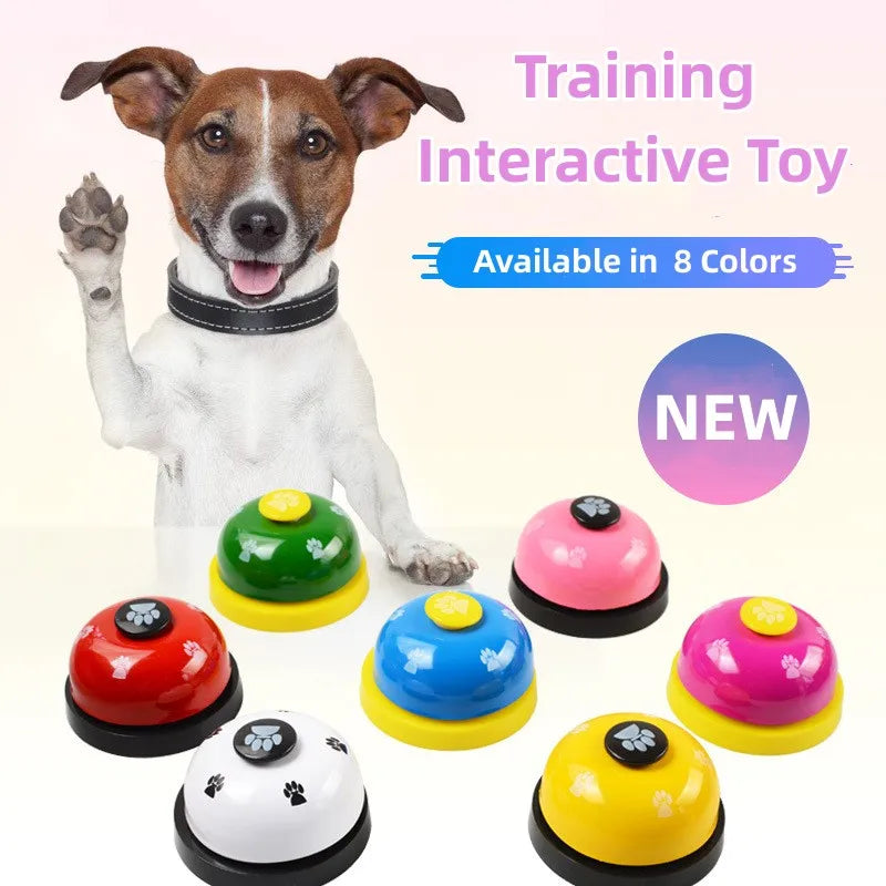Pet Toys Bell Training Interactive Toy Called Dinner Small Bells Footprint Ring Trainer Feeding Reminder
