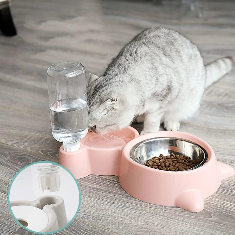Pet Water Dispenser for Cats & Dogs Automatic Water Storage Bowl Food Container
